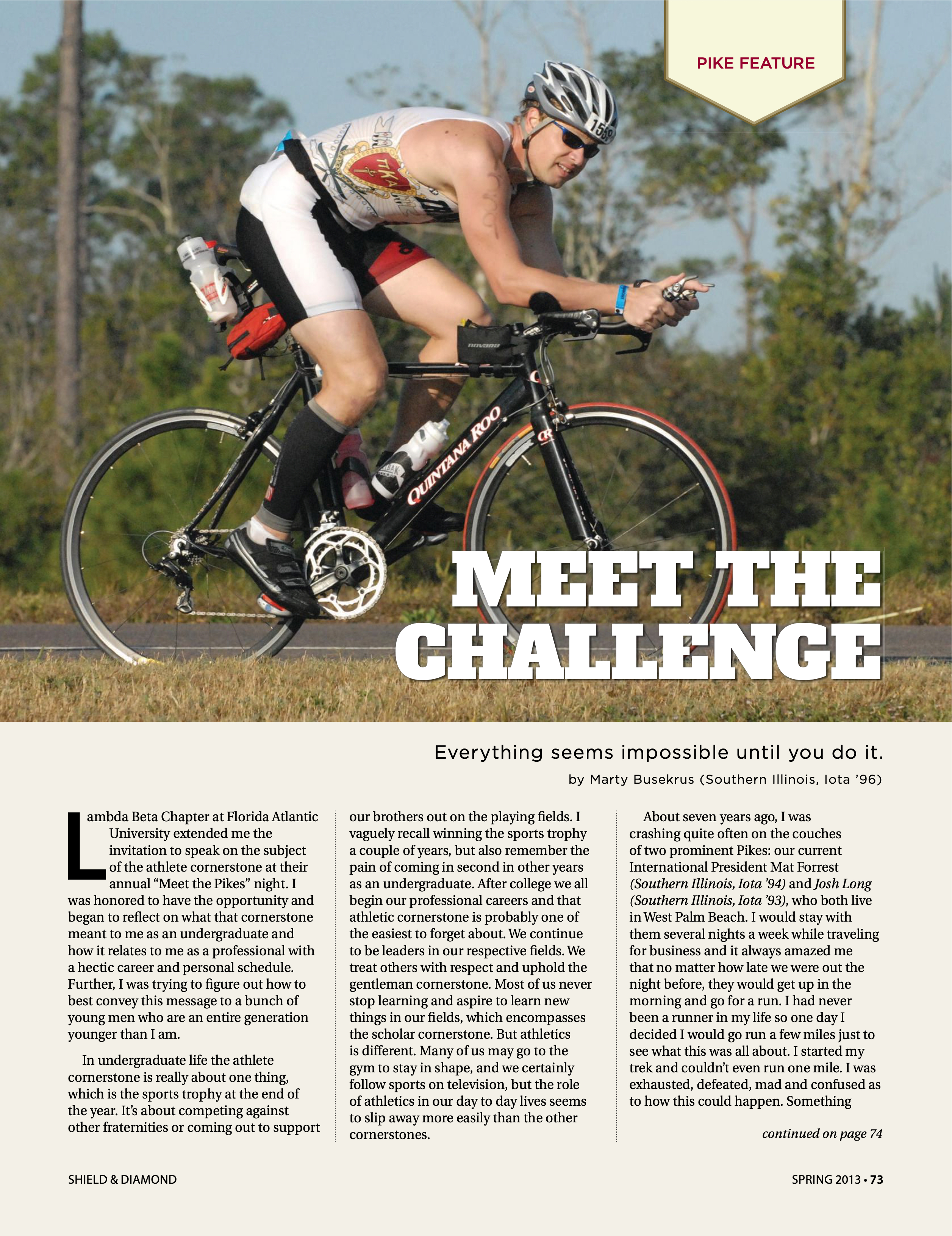 Pike Feature: Meet the Challenge, Spring 2013